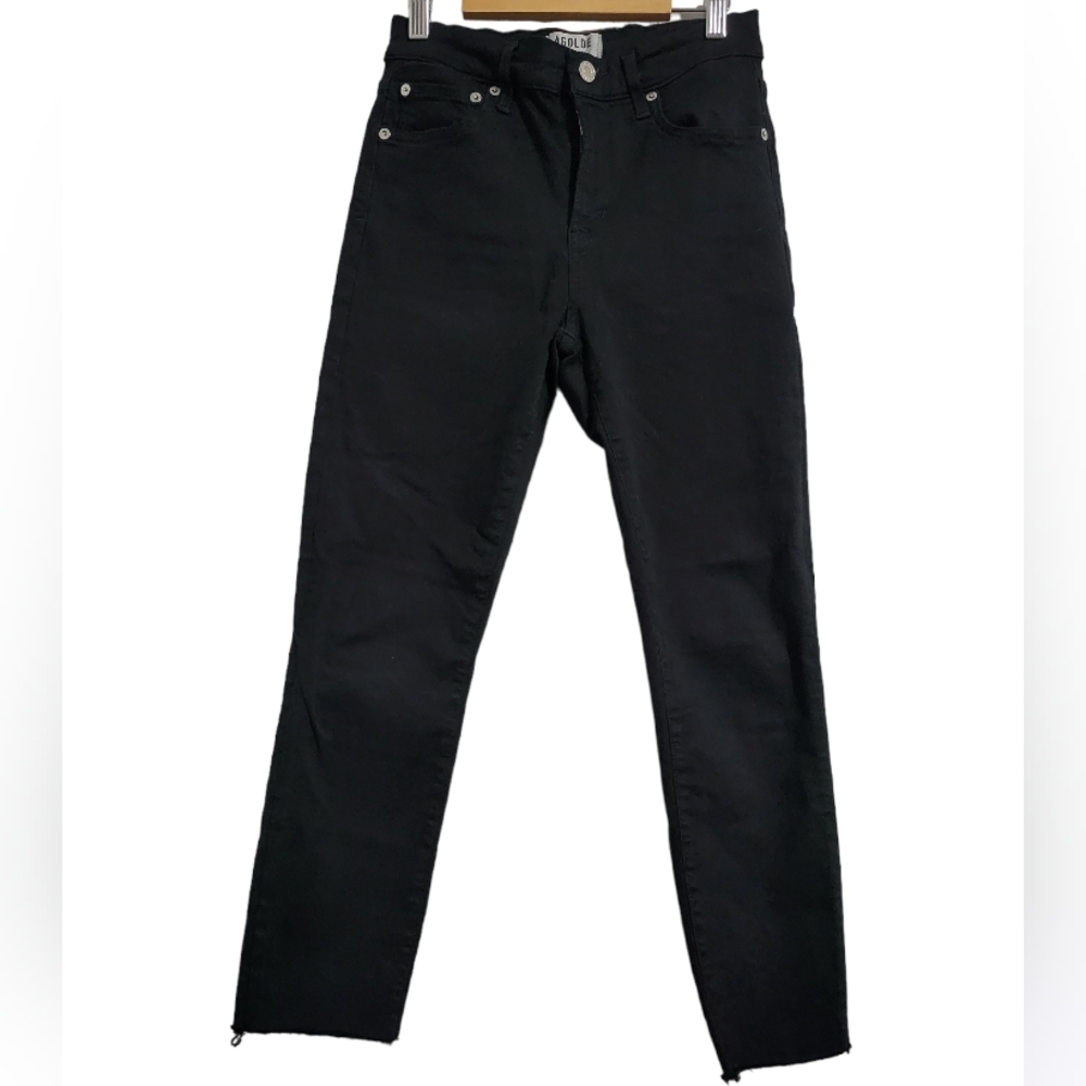 Agolde Highrise Skinny Freyed Hem Jeans Black size‎ 26
